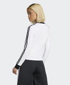 ADIDAS ADIDAS 3-Stripe Long Sleeve Slim Fit T-Shirt - White:Black
