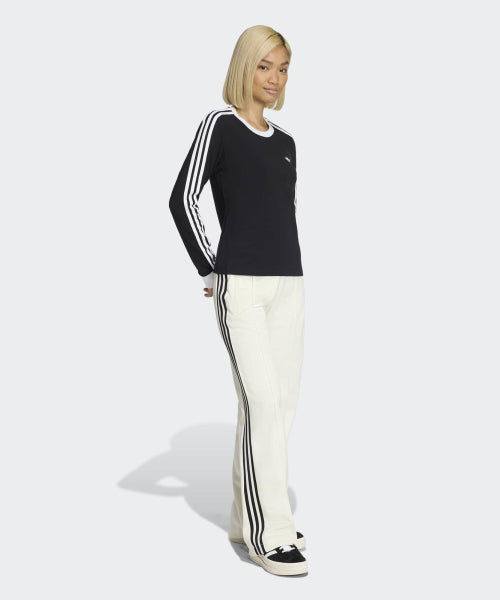 ADIDAS ADIDAS 3-Stripe Long Sleeve Slim Fit T-Shirt - Black:White