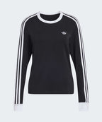 ADIDAS ADIDAS 3-Stripe Long Sleeve Slim Fit T-Shirt - Black:White