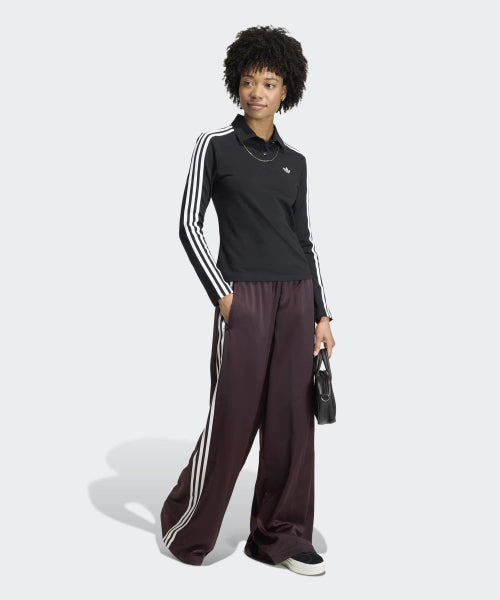 ADIDAS ADIDAS Satin Wide Leg Track Pants - Shadow Brown
