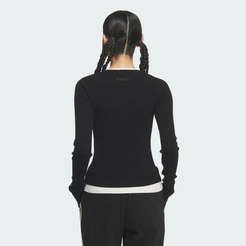 ADIDAS ADIDAS Premium 3-Stripe Button Crew Sweatshirt