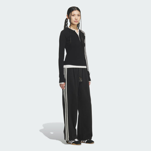 ADIDAS ADIDAS Premium 3-Stripe Button Crew Sweatshirt