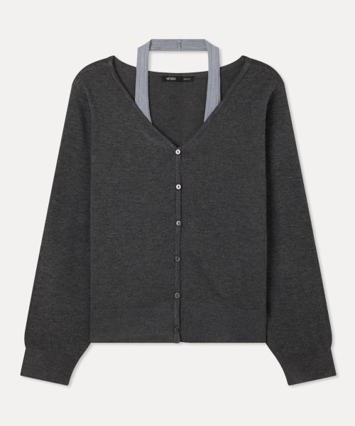 MIXXO MIXXO Cardigan Halterneck Layered Loose Fit