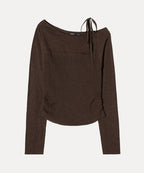 MIXXO MIXXO Knitwear Ribbon One-Shoulder Pullover