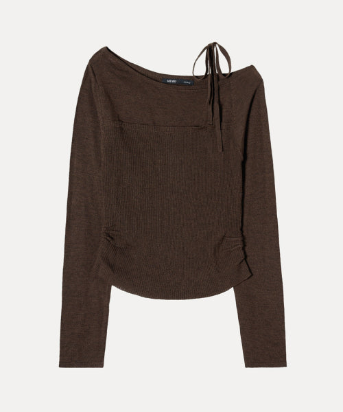 MIXXO MIXXO Knitwear Ribbon One-Shoulder Pullover
