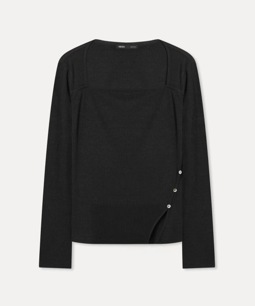MIXXO MIXXO T-Shirt Square Neck Side Slit