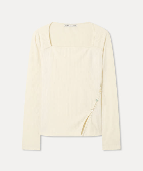 MIXXO MIXXO T-Shirt Square Neck Side Slit
