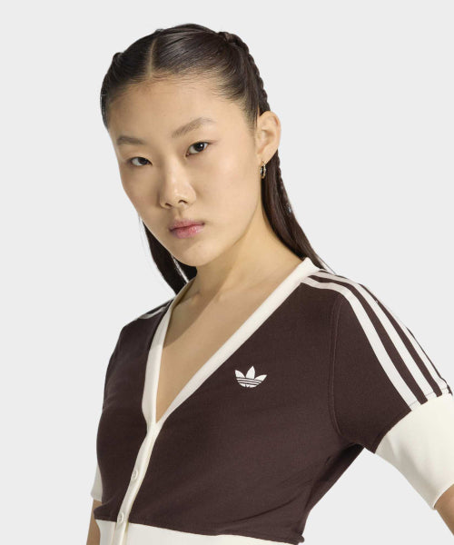 ADIDAS ADIDAS V-neck button shirt - Aura Coffee