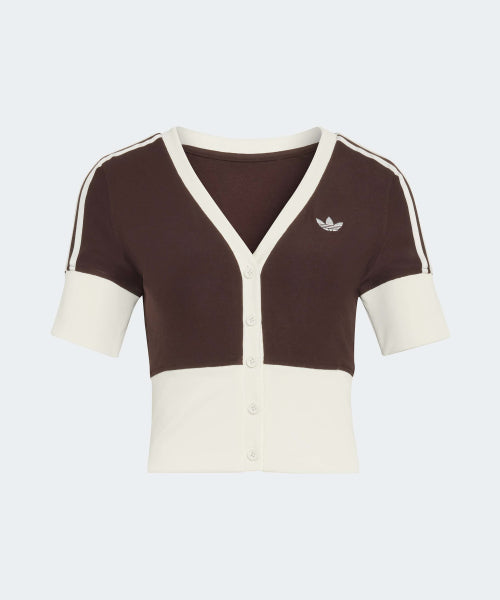 ADIDAS ADIDAS V-neck button shirt - Aura Coffee