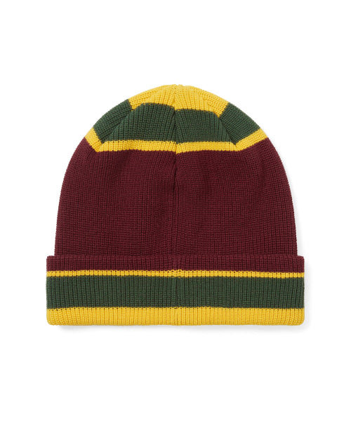 THISISNEVERTHAT THISISNEVERTHAT E/T-Logo Multi Striped Beanie Burgundy