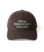 THISISNEVERTHAT THISISNEVERTHAT Times Cap Dark Brown