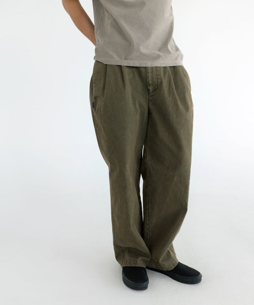 THISISNEVERTHAT THISISNEVERTHAT Double Pleated Wide Pant Dark Olive