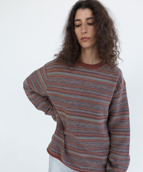 THISISNEVERTHAT THISISNEVERTHAT Pattern Knit Crew Sweatshirt
