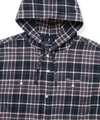 THISISNEVERTHAT THISISNEVERTHAT Flannel Hooded Check Shirt Purple