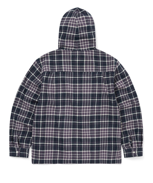 THISISNEVERTHAT THISISNEVERTHAT Flannel Hooded Check Shirt Purple
