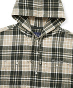 THISISNEVERTHAT THISISNEVERTHAT Flannel Hooded Check Shirt Green