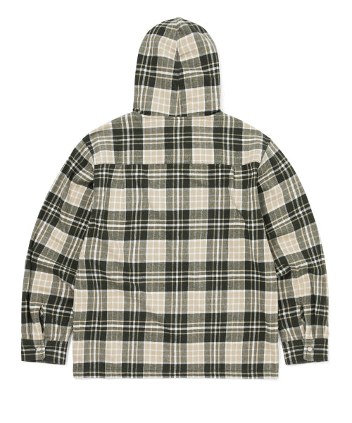 THISISNEVERTHAT THISISNEVERTHAT Flannel Hooded Check Shirt Green