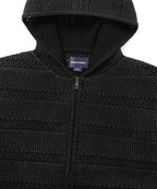THISISNEVERTHAT THISISNEVERTHAT Crochet Knit Zip Hoodie Washed Black