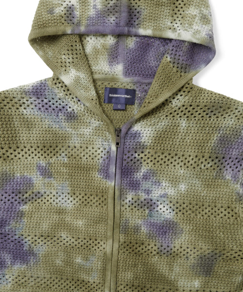 THISISNEVERTHAT THISISNEVERTHAT Crochet Knit Zip Hoodie Olive Green