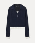 MIXXO MIXXO Layered Collar Neck Cable Pullover S