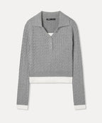 MIXXO MIXXO Layered Collar Neck Cable Pullover S