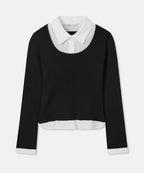 MIXXO MIXXO Slim Fit Shirt Collar Round Neck Pullover (Size S)