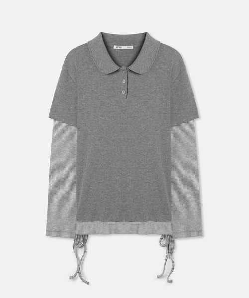 MIXXO MIXXO T-Shirt Collar Striped Layered