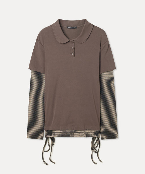 MIXXO MIXXO T-Shirt Collar Striped Layered