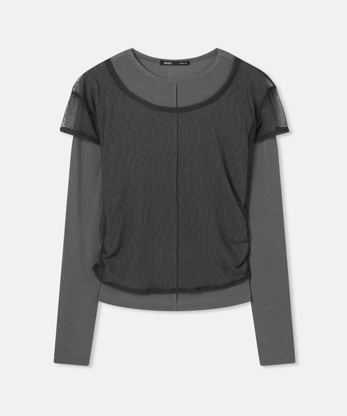MIXXO MIXXO T-Shirt Dot See-Through Layered (C)