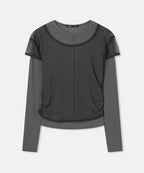 MIXXO MIXXO T-Shirt Dot See-Through Layered (C)