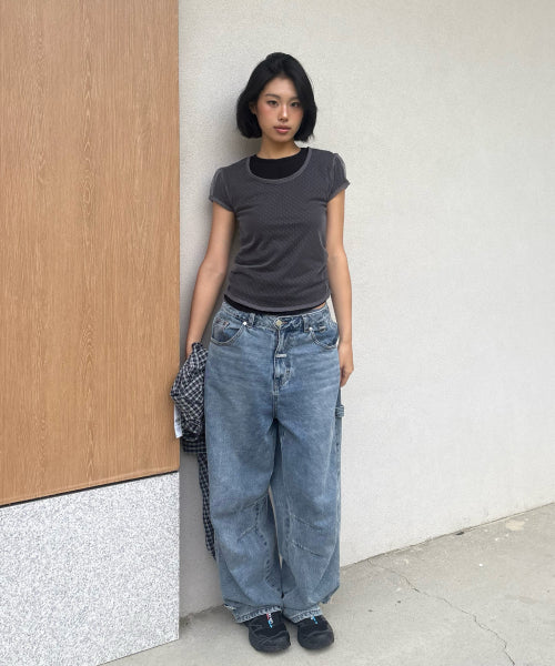 MIXXO MIXXO T-Shirt Dot See-Through Layered (C)