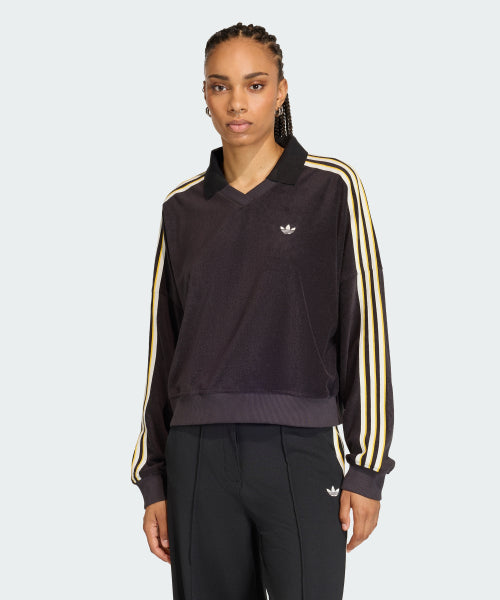 ADIDAS ADIDAS Terry Towel V-neck Long Sleeve Polo Shirt