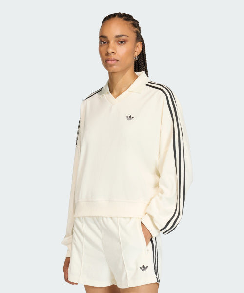 ADIDAS ADIDAS Terry Towel V-neck Long Sleeve Polo Shirt