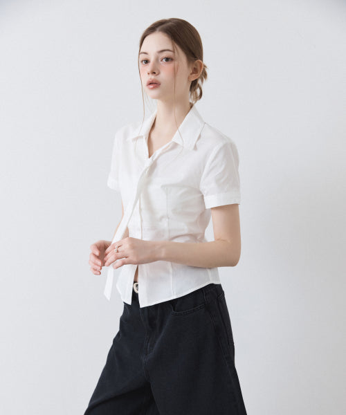 MIXXO MIXXO V-neck Slim Fit Tie Shirt C