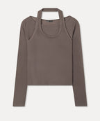 MIXXO MIXXO T-Shirt Halterneck See-Through Long Sleeve