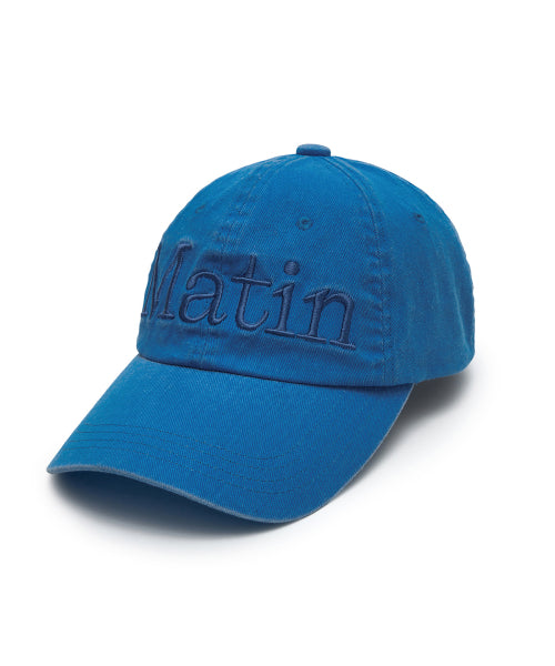MATIN KIM MATIN KIM Logo Washed Ball Cap in Blue