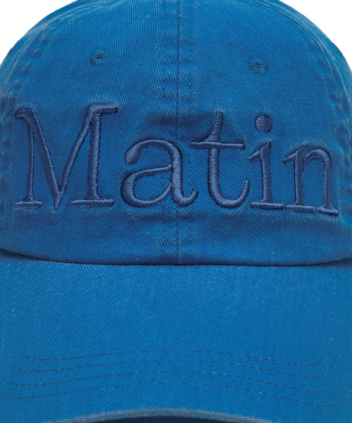 MATIN KIM MATIN KIM Logo Washed Ball Cap in Blue