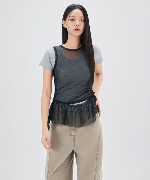 MIXXO MIXXO Ruffle See-Through Bustier C
