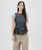 MIXXO MIXXO Ruffle See-Through Bustier C