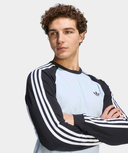 ADIDAS ADIDAS 3-Stripe Long Sleeve T-Shirt - Size