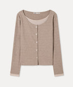MIXXO MIXXO T-Shirt Button-type Layered Long Sleeve (C)