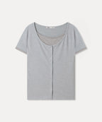 MIXXO MIXXO T-Shirt Button-type Layered Long Sleeve (C)