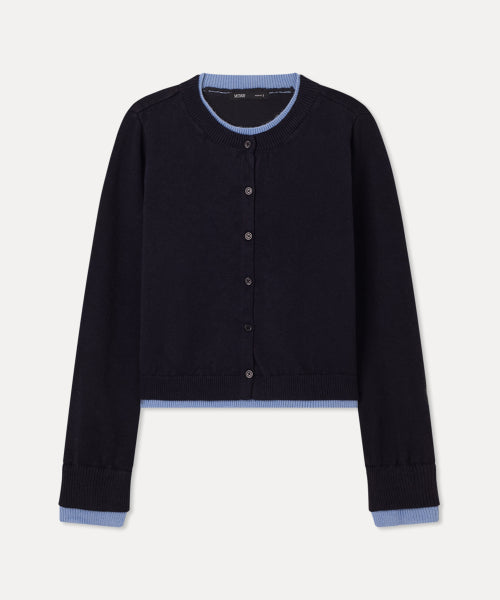 MIXXO MIXXO Color Combination Layered Button Pullover S