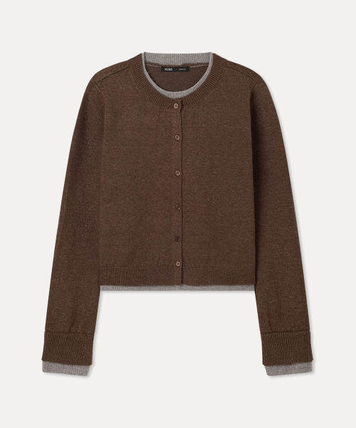 MIXXO MIXXO Color Combination Layered Button Pullover S