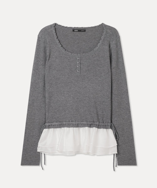 MIXXO MIXXO Frill Layered Pullover Size S