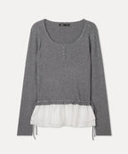 MIXXO MIXXO Frill Layered Pullover Size S