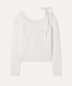MIXXO MIXXO Overfit Off-Shoulder Ribbon Pullover S