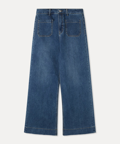 MIXXO MIXXO Denim Pocket Wide Flare Pants