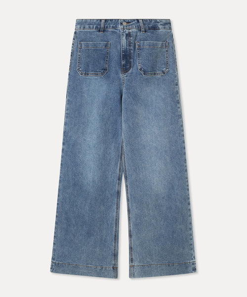MIXXO MIXXO Denim Pocket Wide Flare Pants