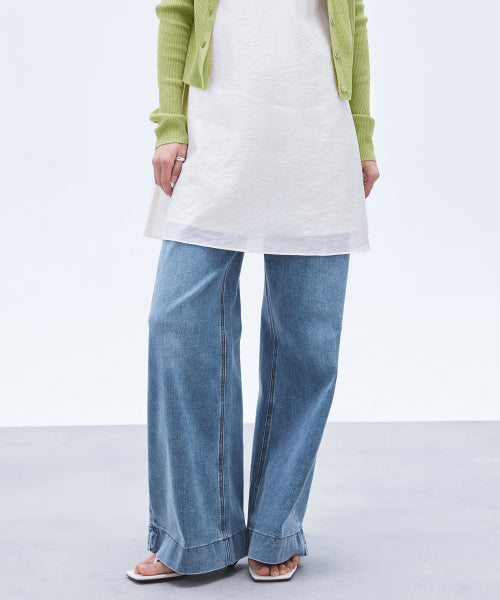 MIXXO MIXXO Denim Pocket Wide Flare Pants